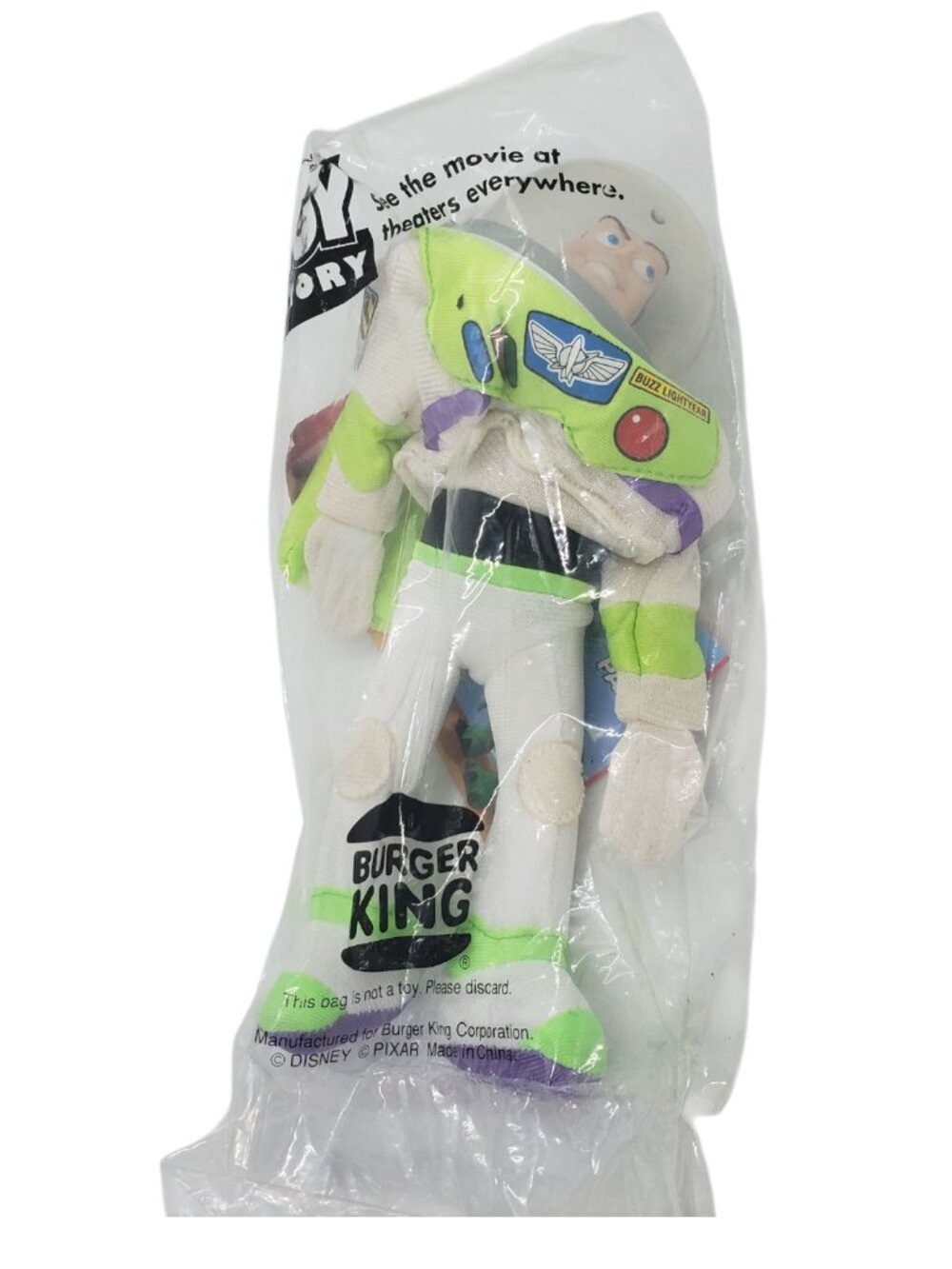 Buzz Lightyear TOY STORY 1995 Burger King Pals 11in Puppet Doll SEALED Disney